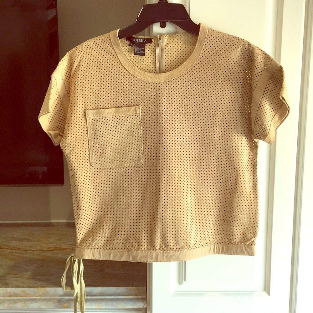 Leather mesh top
